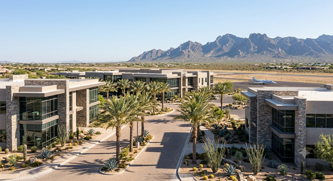 Low-rise office buildings in the Scottsdale Airpark business district